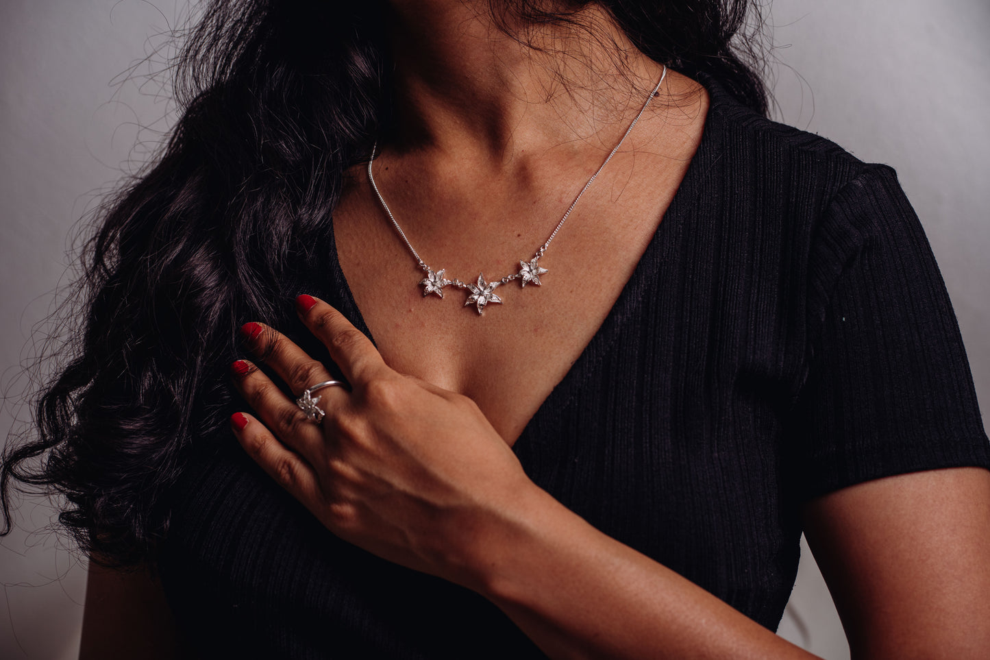collier 3 ylangs classique en argent 925