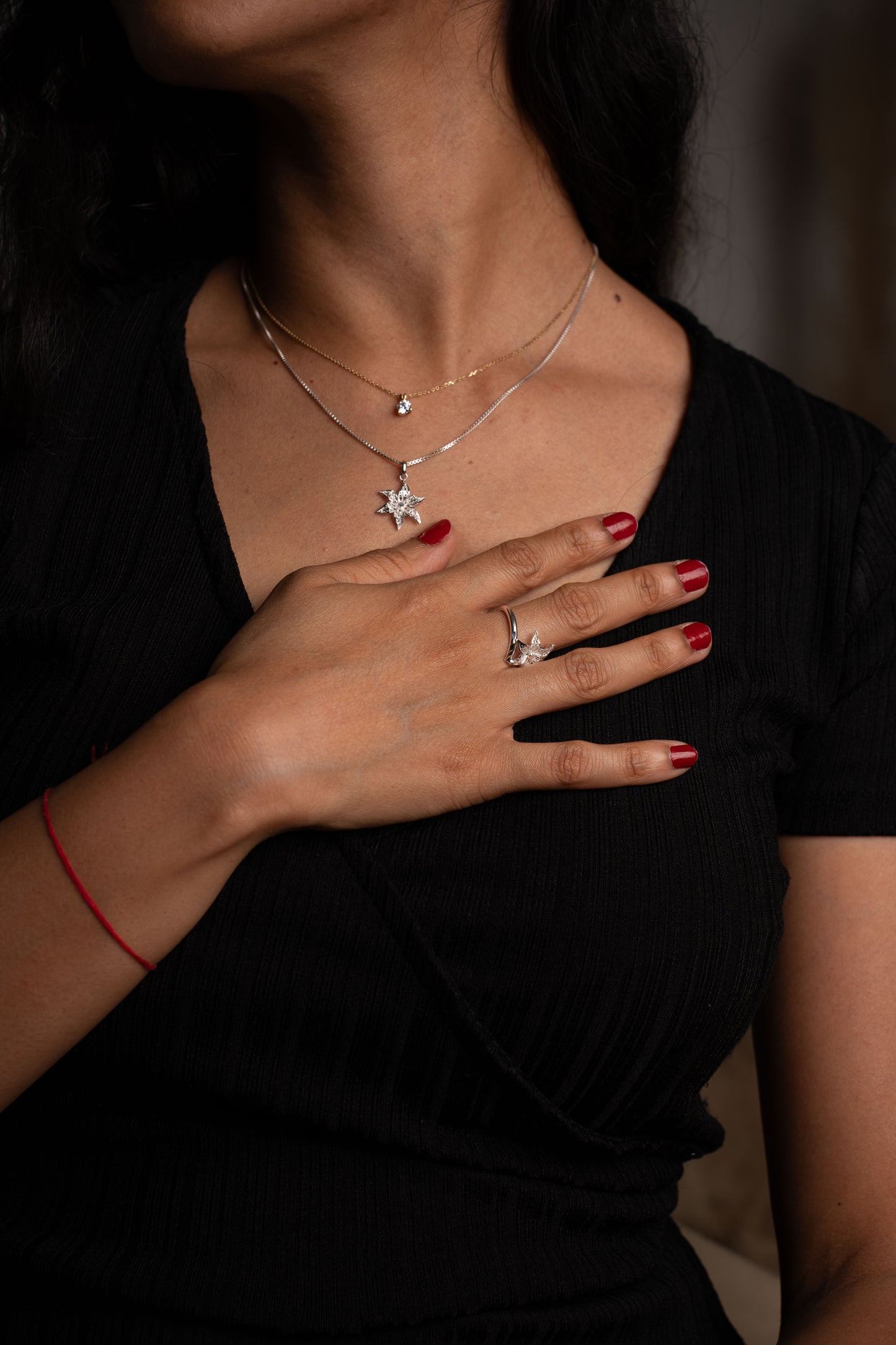 chaine et pendentif (ylang) argent 925