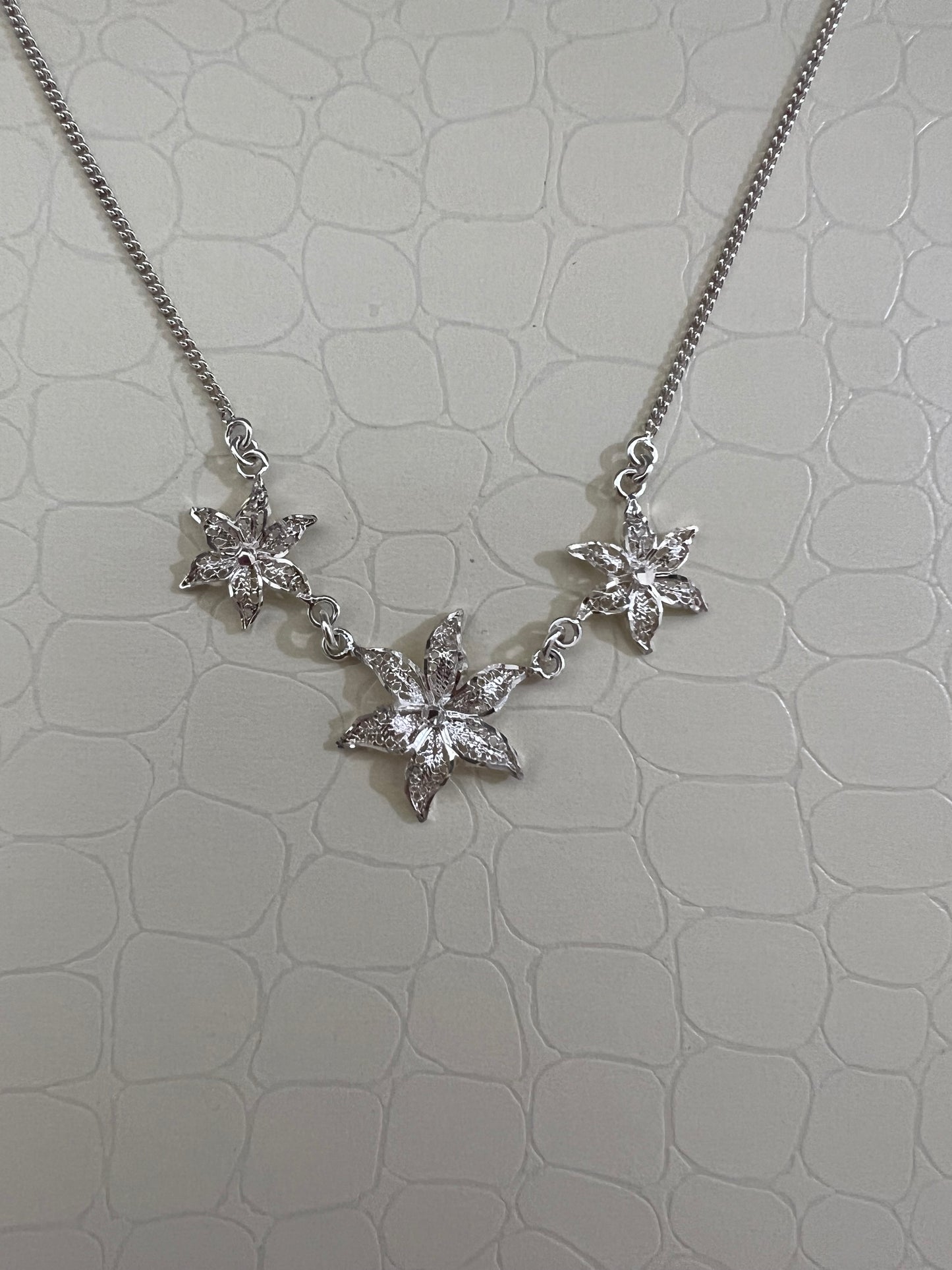 collier 3 ylangs classique en argent 925